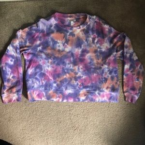 Elizabeth and James Crop Tie Dye Sweater